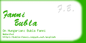 fanni bubla business card